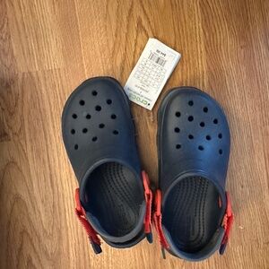 NEW Crocs Kids All-Terrain Clogs - Navy + Red - NWT - Size 1 / J1